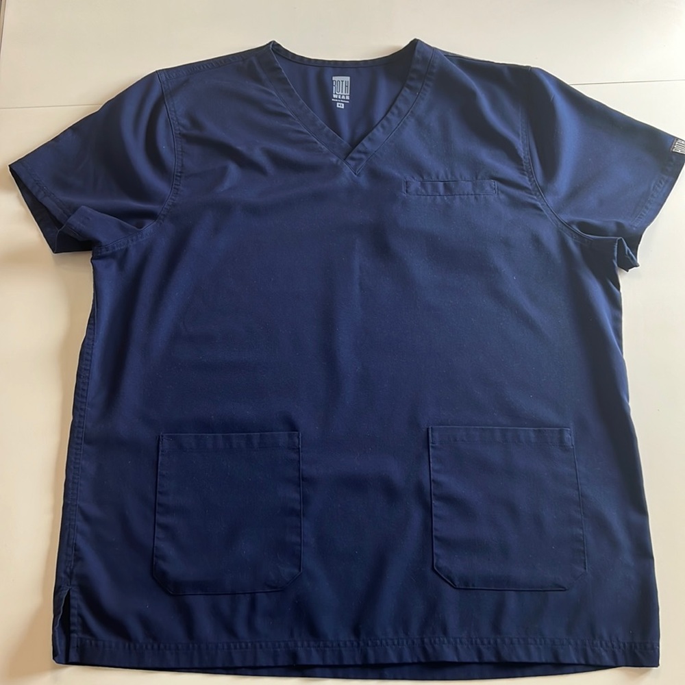 XL navy blue men scrub top